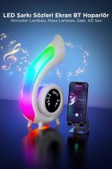 Bluetooth Hoparlör Saat Özellikli Masa Lambası 6in1 XM-G69 Beyaz