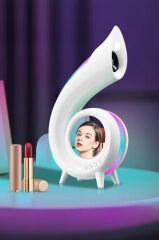 Bluetooth Hoparlör Saat Özellikli Masa Lambası 6in1 XM-G69 Beyaz