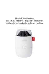 Hava Nemlendiricisi Buhar Makinesi Led Işıklı Odun Ateşi Efektli 280 ML H16 Beyaz