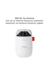 Hava Nemlendiricisi Buhar Makinesi Led Işıklı Odun Ateşi Efektli 280 ML H16 Beyaz