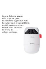 Hava Nemlendiricisi Buhar Makinesi Led Işıklı Odun Ateşi Efektli 280 ML H16 Beyaz