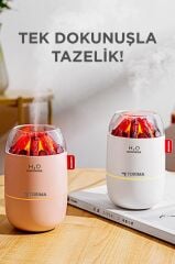 Hava Nemlendiricisi Buhar Makinesi Led Işıklı Odun Ateşi Efektli 280 ML H16 Beyaz