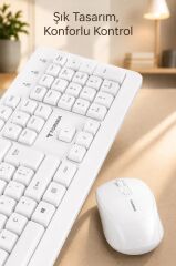 Kablosuz Q Klavye Mouse Seti TMK01 Beyaz