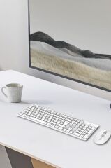 Kablosuz Q Klavye Mouse Seti TMK01 Beyaz