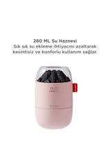 Hava Nemlendiricisi Buhar Makinesi Led Işıklı Odun Ateşi Efektli 280 ML H16 Pembe