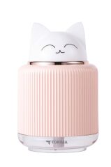 Hava Nemlendiricisi Buhar Makinesi Gece Lambalı Kedi Figürlü 300 ML H8 Pembe
