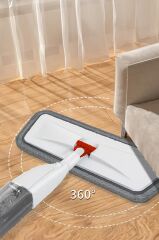 Profesyonel Paspas 360 Derece Dönen Su Hazneli Püskürtmeli Sprey Extra 3 Mop Paspas TMP01 Beyaz