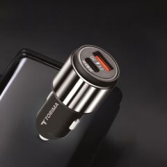 Hızlı Şarj Adaptörü 45W Type-C Kablolu Araç Çakmaklık Şarj C16 Gümüş