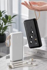 Taşınabilir Batarya 20000 Mah Ledli 4 Çıkışlı Powerbank TRM-1021 Beyaz