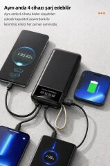 Taşınabilir Batarya 20000 Mah Ledli 4 Çıkışlı Powerbank TRM-1021 Beyaz