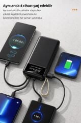 Taşınabilir Batarya 20000 Mah Ledli 4 Çıkışlı Powerbank TRM-1021 Beyaz