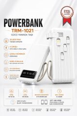 Taşınabilir Batarya 20000 Mah Ledli 4 Çıkışlı Powerbank TRM-1021 Beyaz