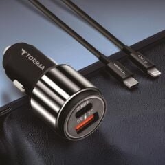 Hızlı Şarj Adaptörü 45W Lightning Kablolu Araç Çakmaklık Şarj C16 Gümüş