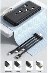 Taşınabilir Batarya 20000 Mah Hızlı Şarj Ledli 4 Çıkışlı Powerbank TRM-1021 Beyaz