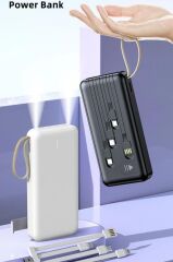 Taşınabilir Batarya 20000 Mah Ledli 4 Çıkışlı Powerbank TRM-1021 Beyaz