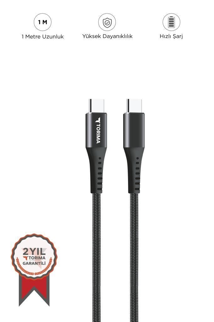 Şarj Kablosu Type-C to Type-C 3.0A Data Kablo AP210 Siyah