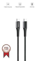 Şarj Kablosu Type-C to Type-C 3.0A Data Kablo AP210 Siyah