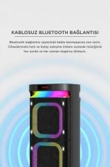 Bluetooth Hoparlör Led Işıklı Mikrofonlu Kumandalı Speaker KTS-1991 Siyah