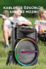 Bluetooth Hoparlör Rgb Işıklı Çift Mikrofonlu 19W Kablosuz Speaker KTS-2170 Siyah