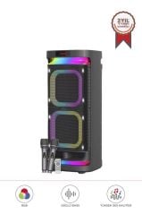Bluetooth Hoparlör Led Işıklı Mikrofonlu Kumandalı Speaker KTS-1991 Siyah