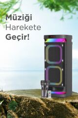 Bluetooth Hoparlör Led Işıklı Mikrofonlu Kumandalı Speaker KTS-1991 Siyah