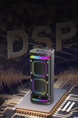 Bluetooth Hoparlör Led Işıklı Mikrofonlu Kumandalı Speaker KTS-1991 Siyah