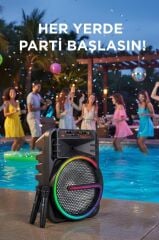 Bluetooth Hoparlör Rgb Işıklı Çift Mikrofonlu 19W Kablosuz Speaker KTS-2170 Siyah
