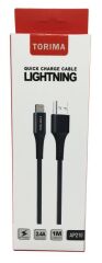Şarj Kablosu Lightning Usb 3.0A Hızlı Halat Data Kablo AP210 Gri