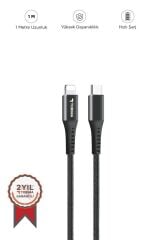 Şarj Kablosu Type-C to Lightning 3.0A Data Kablo AP210 Siyah