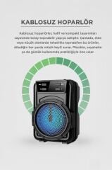 Bluetooth Hoparlör Rgb Ledli USB TF FM Radyo Hoparlör GTS-1346 Siyah
