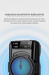 Bluetooth Hoparlör Rgb Ledli USB TF FM Radyo Hoparlör GTS-1346 Siyah