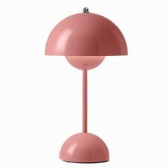 Yuvarlak Masa Lambası 3 Modlu Şarjlı Led Işıklı Gece Lambası LW12 Pembe
