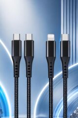 Şarj Kablosu Micro 2.4A Halat Data Kablo AP210 Siyah