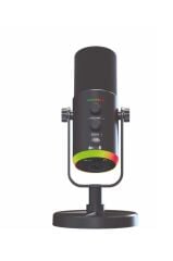 Mikrofon Podcast Vokal Kaydı Oyun İçin Dinamik USB XLR Çift Çıkışlı Profesyonel Kablosuz Mikrofon YU7 Siyah