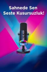 Torima YU7 Siyah USB/XLR Çift Çıkışlı Podcast, Vokal Kaydı, Oyun İçin Dinamik Mikrofon