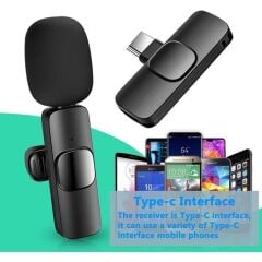 Mini Yaka Mikrofonu Type-C 2 Adet Taşınabilir Mikrofon K9
