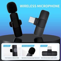 Mini Yaka Mikrofonu Type-C 2 Adet Taşınabilir Mikrofon K9