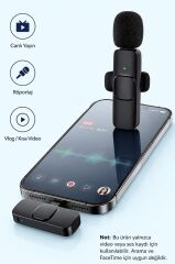 Mini Yaka Mikrofonu Type-C 2 Adet Taşınabilir Mikrofon K9