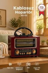 Bluetooth Hoparlör Nostaljik Radyo Speaker NS02 Kahverengi