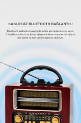 Bluetooth Hoparlör Nostaljik Radyo Speaker NS02 Kahverengi