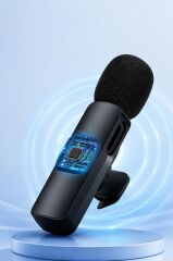 Mini Yaka Mikrofonu Lightning 2 Adet Taşınabilir Mikrofon K9