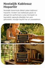 Bluetooth Hoparlör Nostaljik Radyo Speaker NS02 Altın