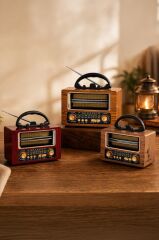 Bluetooth Hoparlör Nostaljik Radyo Speaker NS02 Altın