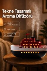Hava Nemlendiricisi Led Işıklı Aroma Difüzör Boat Tasarım Ultrasonik 300 ML H18 Kırmızı