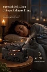 Hava Nemlendiricisi Led Işıklı Aroma Difüzör Tank Tasarım Ultrasonik 300 ML H20 Siyah