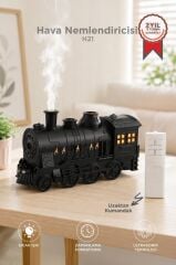 Hava Nemlendiricisi Led Işıklı Aroma Difüzör Tren Tasarım Ultrasonik 300 ML H21 Siyah