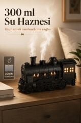 Hava Nemlendiricisi Led Işıklı Aroma Difüzör Tren Tasarım Ultrasonik 300 ML H21 Siyah