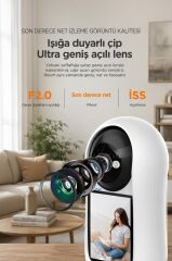Bebek Kamerası Hareket Algılama Monitörlü Full Hd Smart Ip Güvenlik Kamerası CMR17 Beyaz