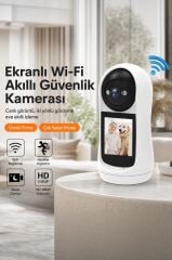Bebek Kamerası Hareket Algılama Monitörlü Full Hd Smart Ip Güvenlik Kamerası CMR17 Beyaz