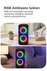 Bluetooth Hoparlör Telefon Tutacaklı Rgb Işıklı Speaker KTS-1296 Siyah